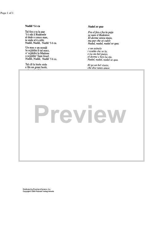 Racconto di Natale - Lyrics