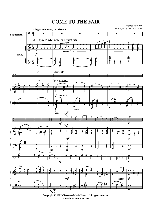 Come to the Fair - Piano