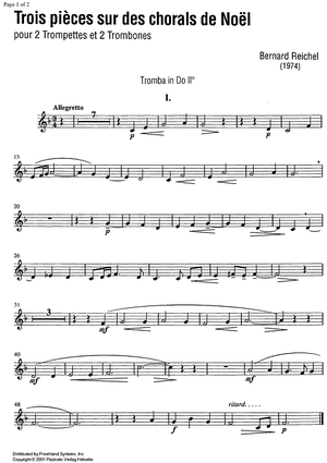 3 pièces sur des chorals de Noël - Trumpet 2
