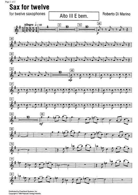 Sax for twelve - E-flat Alto Saxophone 3