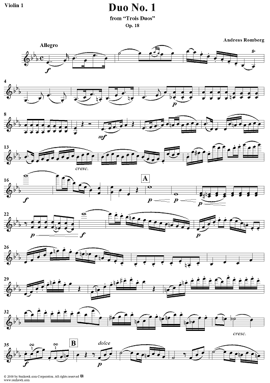 Duo No. 1 - Violin 1