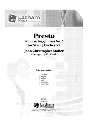 Presto from String Quartet No. 6 - Score