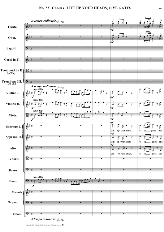 Messiah, no. 33: Lift up your heads, O ye gates - Full Score