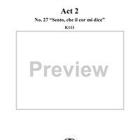 "Sento, che il cor mi dice", No. 27 from "Ascanio in Alba", Act 2, K111 - Full Score