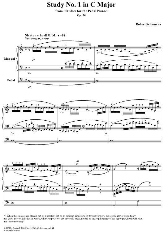 Studies for the Pedal Piano: No. 1 in C Major