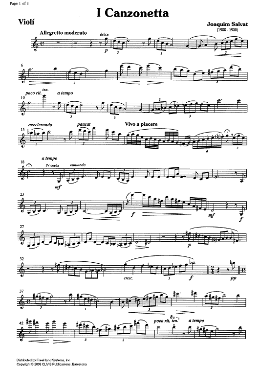 Four Canzonettas - Violin