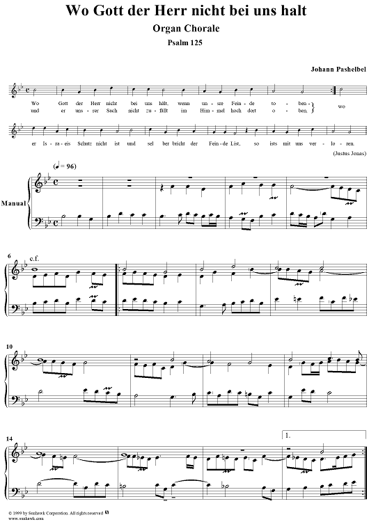 Chorale Preludes, Part II, Vom Worte Gottes und der christlichen Kirche, 25. Wo Gott der Herr nicht bei uns hält (Psalm 124)