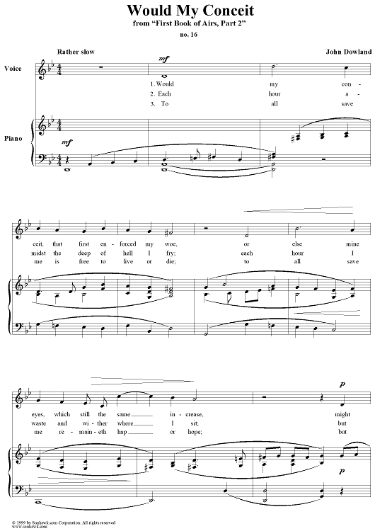 Would my conceit - No. 16 from "First Book of Airs, Part 2"