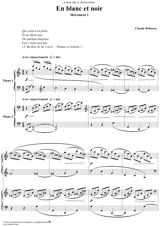 En blanc et noir, Movement 1