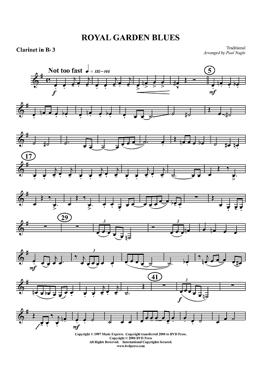 Royal Garden Blues - Clarinet 3 in B-flat (op. Alto Cl.)