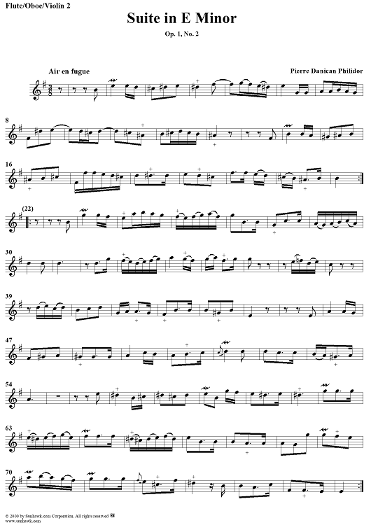 Suite in E Minor, Op. 1, No. 2 - Flute/Oboe/Violin 2