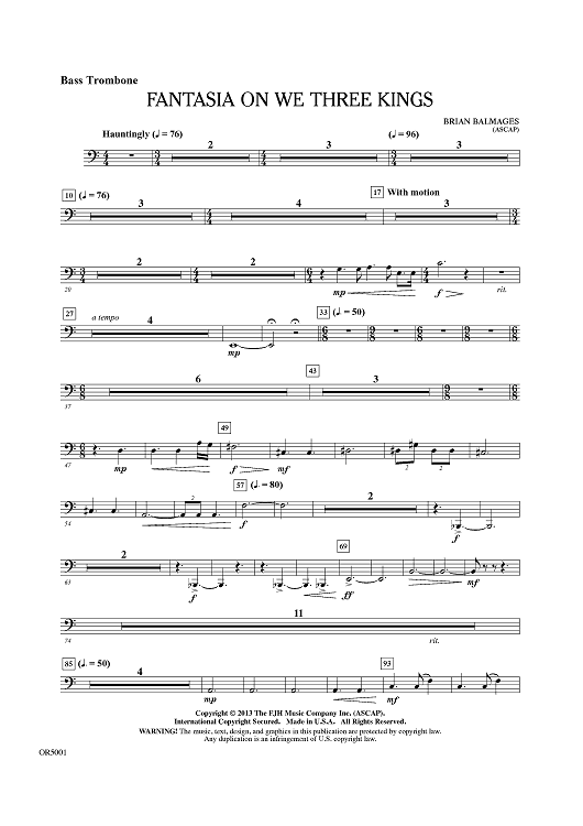 Fantasia On We Three Kings - Bass Trombone