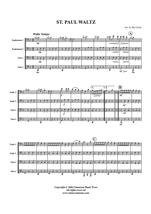 St. Paul Waltz - Score