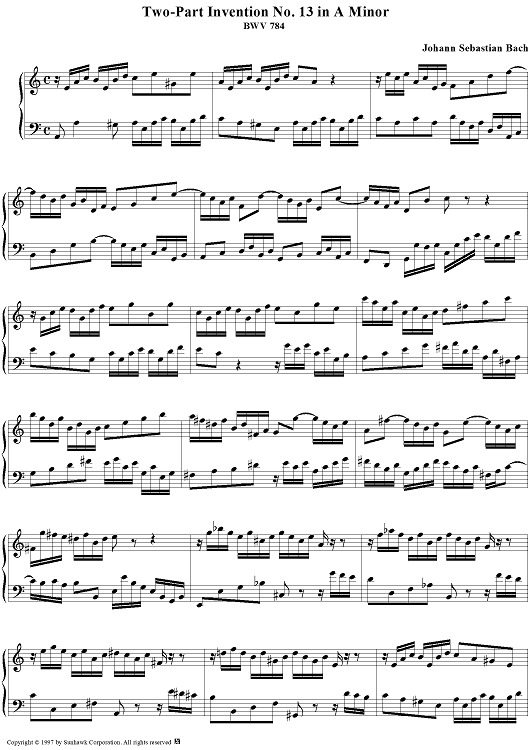 Two-Part Invention No. 13 in A minor