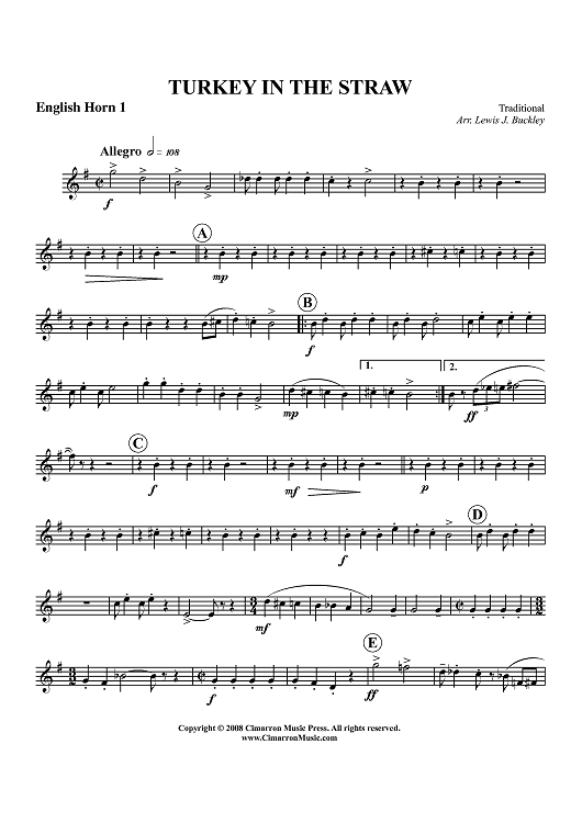 Turkey in the Straw - English Horn