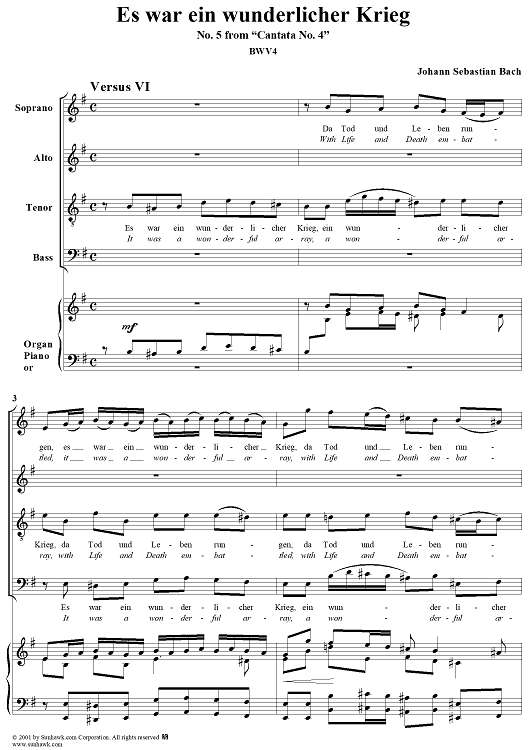 "Es war ein wunderlicher Krieg" (chorus), No. 5 from Cantata No. 4