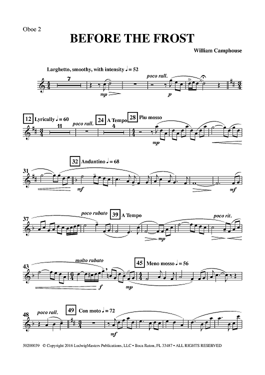 Before the Frost - Oboe 2