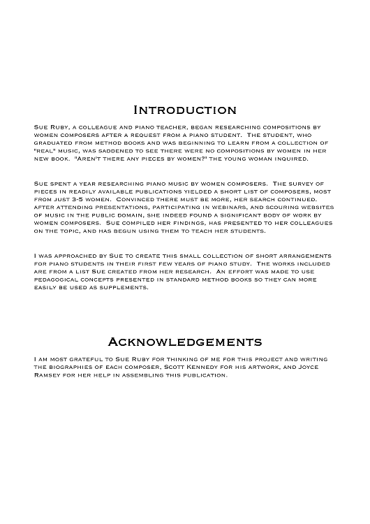 Contents and Composer Biographies - Bonus Material