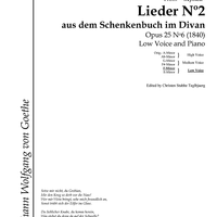 Lieder No. 2 aus dem Schenkenbuch im Divan Op.25 No. 6