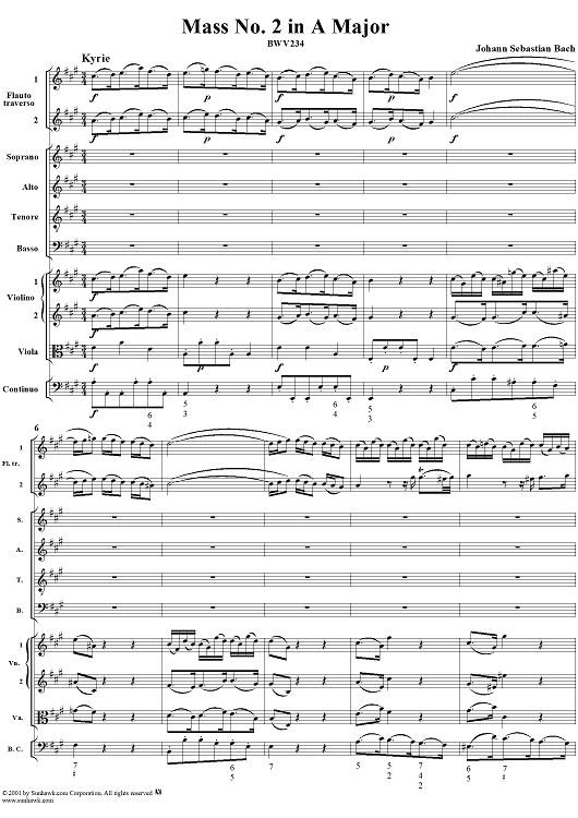 Mass No. 2 in A Major (BWV234) - Full Score