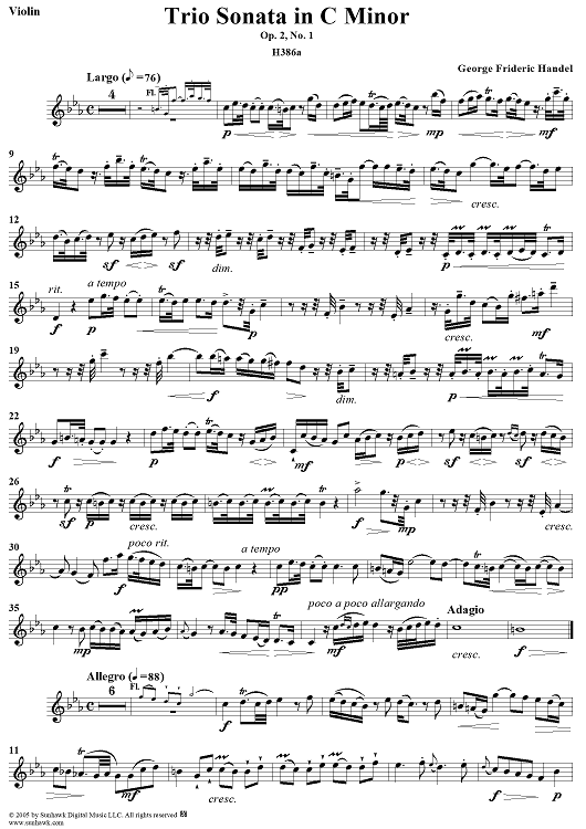 Trio Sonata in C Minor - Violin