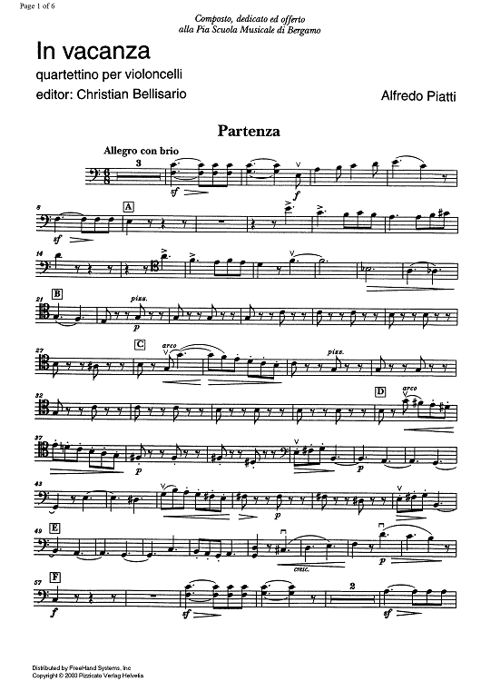 In vacanza (On holiday) - Cello 3