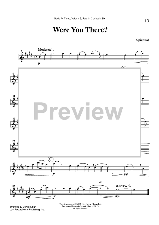 Were You There? - Part 1 Clarinet in Bb