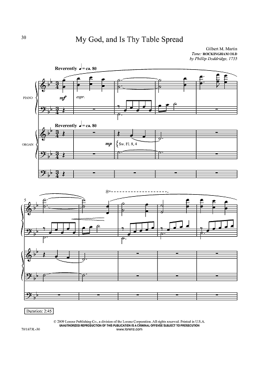 My God, and Is Thy Table Spread