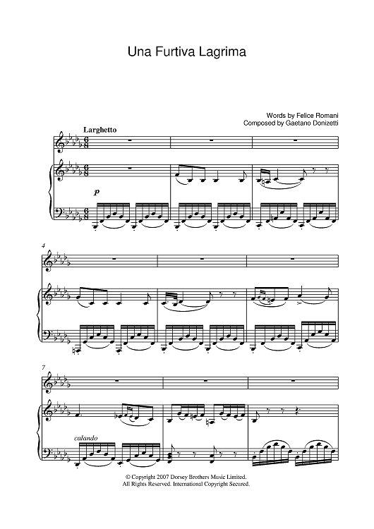 Una Furtiva Lagrima (A Furtive Tear)