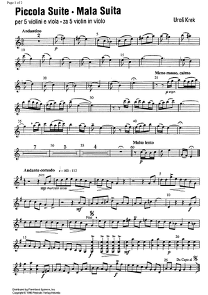 Piccola Suite - Mala Suita - Violin 1