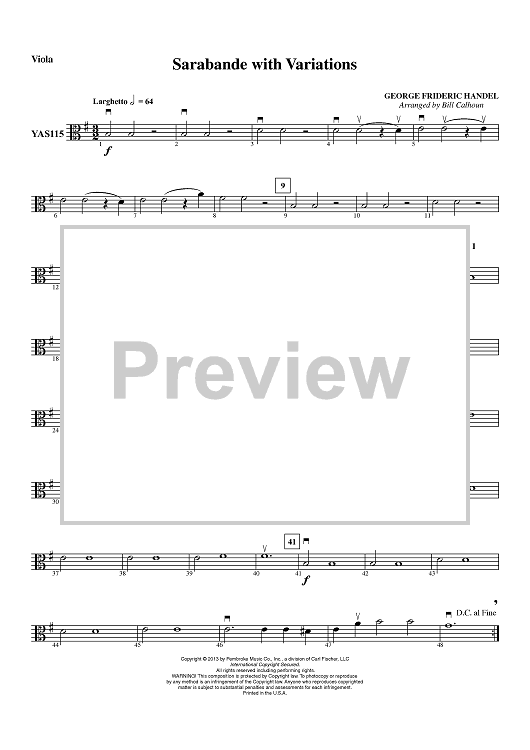 Sarabande with Variations - Viola