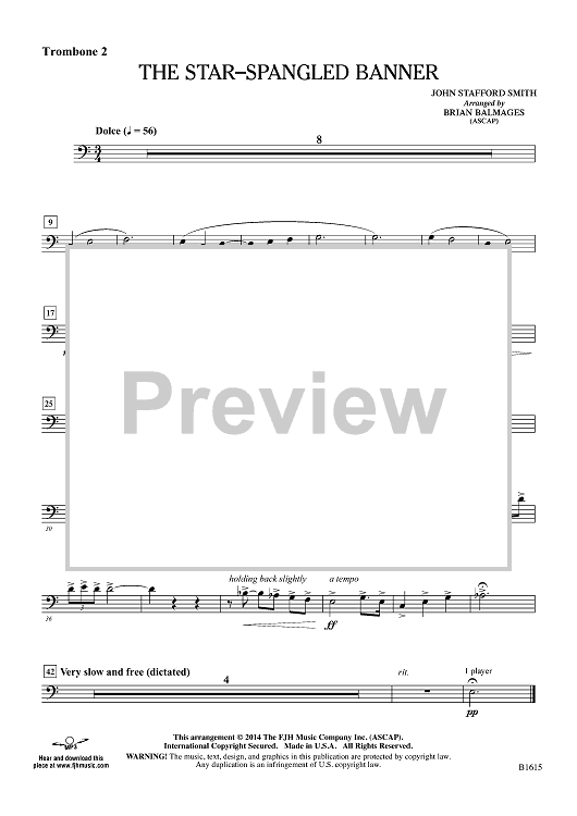 The Star-Spangled Banner - Trombone 2