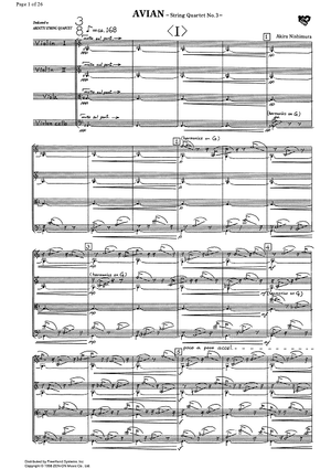 String quartet No. 3 - Avian - Score