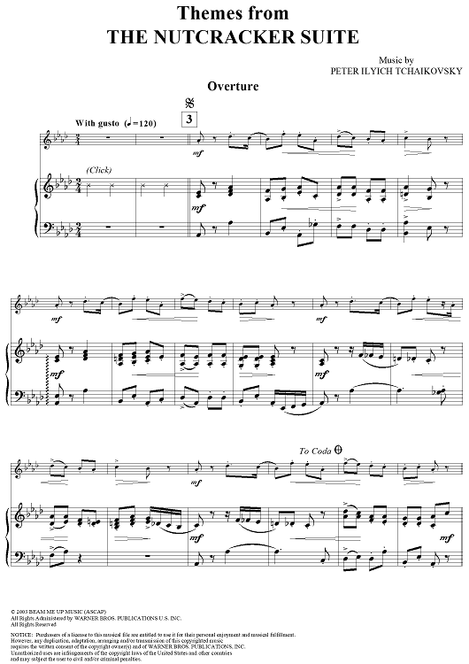 Instrument/Piano　Piano　Solo　#39;#39;The　Suite　Sheet　Music　From)　Sheet　Accompanimentquot;　from　(Themes　Nutcracker#39;#39;.　for　Music　Now