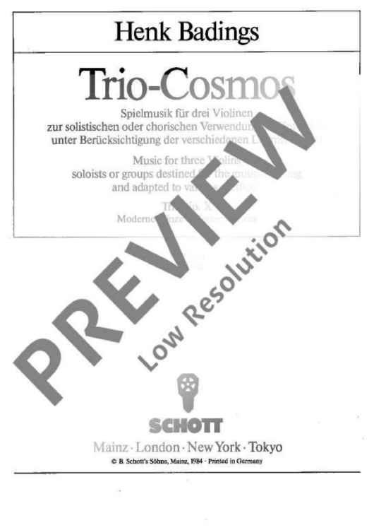 Trio-Cosmos - Violin I