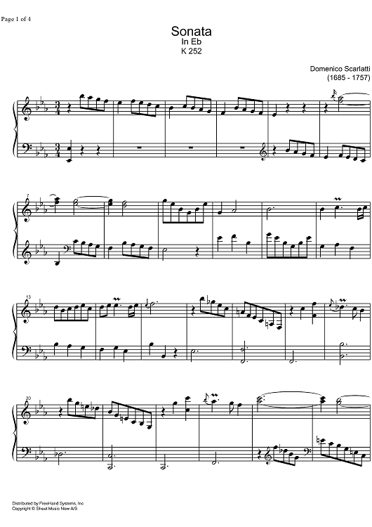 Sonata Eb Major K252