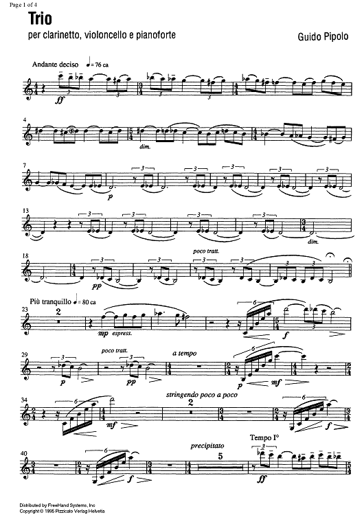 Trio - Clarinet in B-flat