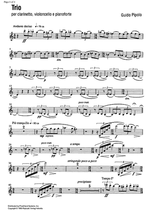 Trio - Clarinet in B-flat