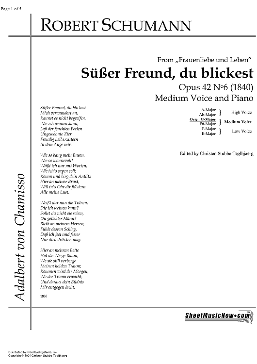 Süsser Freund, du blickest Op.42 No. 6