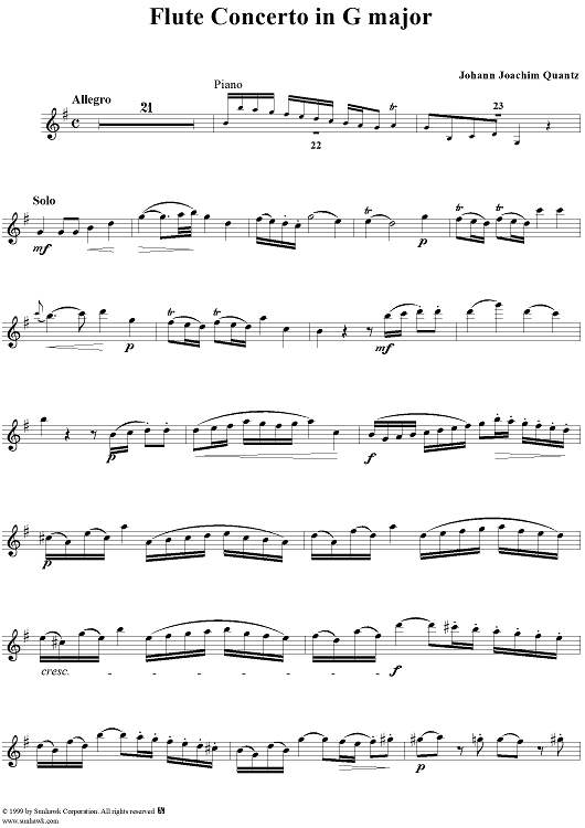 Flute Concerto in G Major, Allegro - Flute