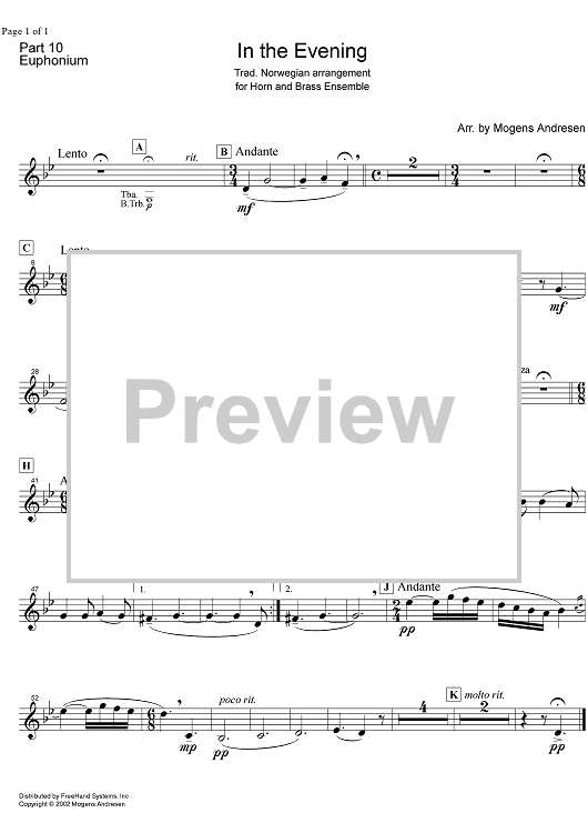 In the Evening - Euphonium