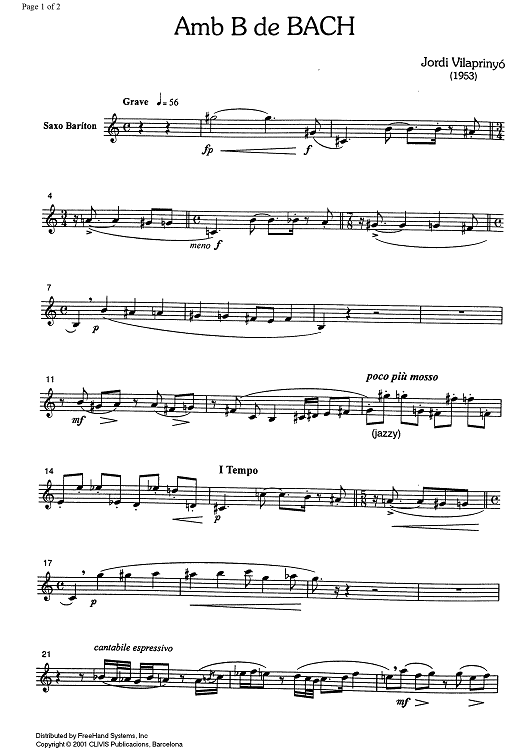 Amb B de Bach - Baritone Saxophone