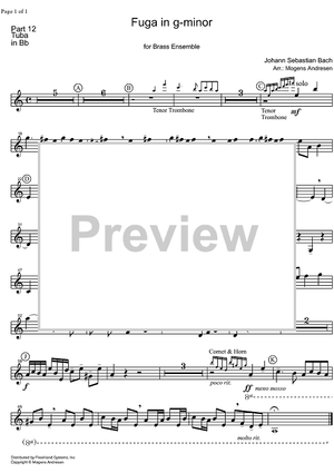 Fugue g minor BWV 578 - Tuba in B-flat TC