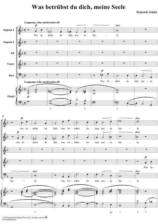 Was betrübst du dich, meine Seele
