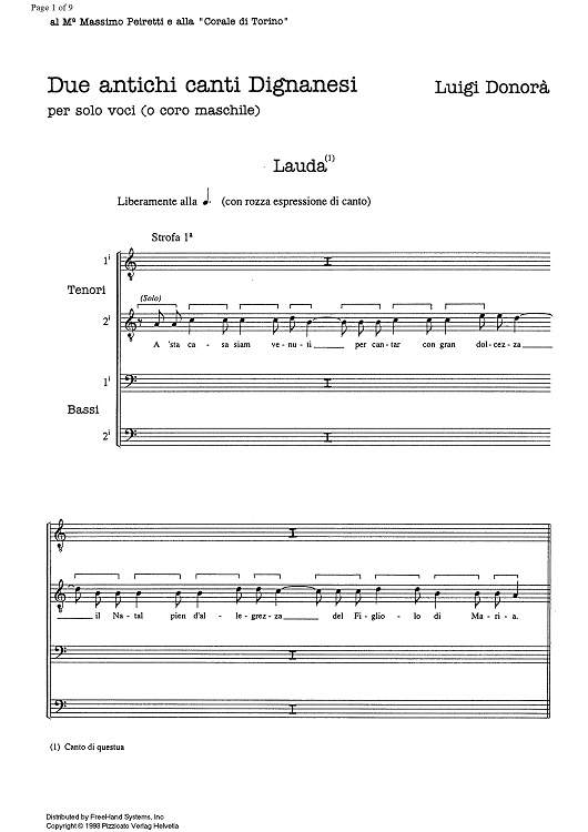 Due antichi canti Dignanesi