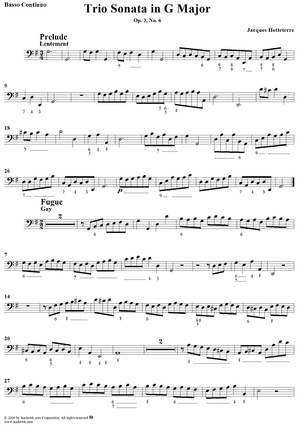 Trio Sonata in G Major, Op. 3 No. 6 - Basso Continuo