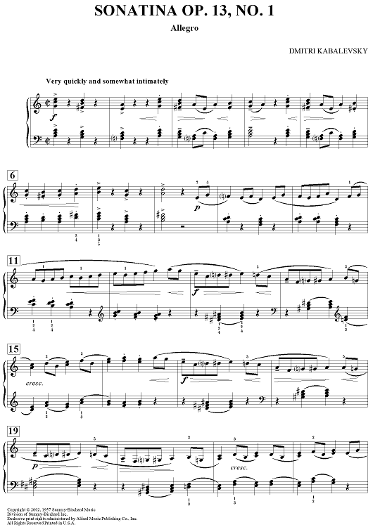 Sonatina Op. 13, No. 1