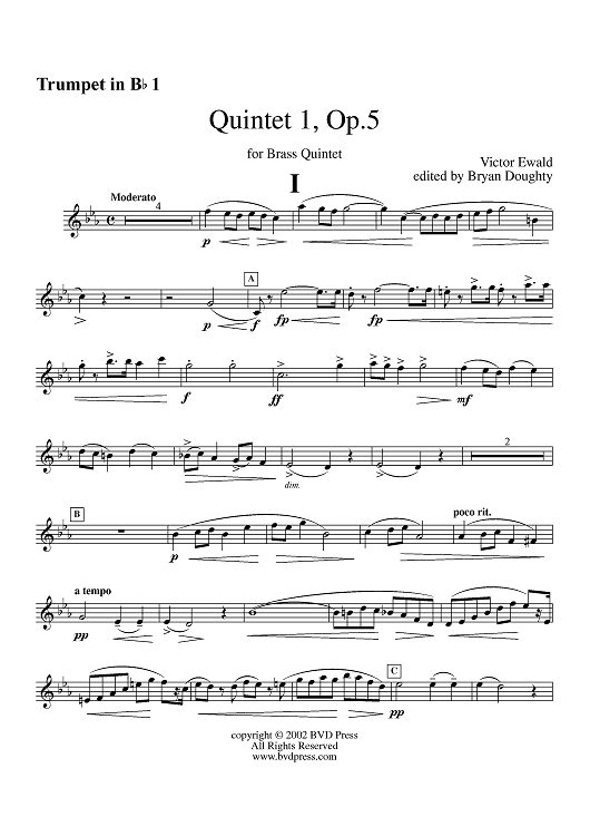Quintet No. 1, Op. 5 - Trumpet 1