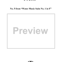 Presto - No. 5 from "Water Music Suite No. 1 in F" - HWV348 - Full Score