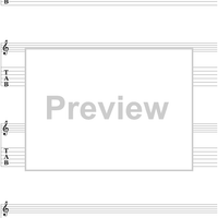 Manuscript Paper - Guitar Tab with Standard Notation Staff, 4 Staff